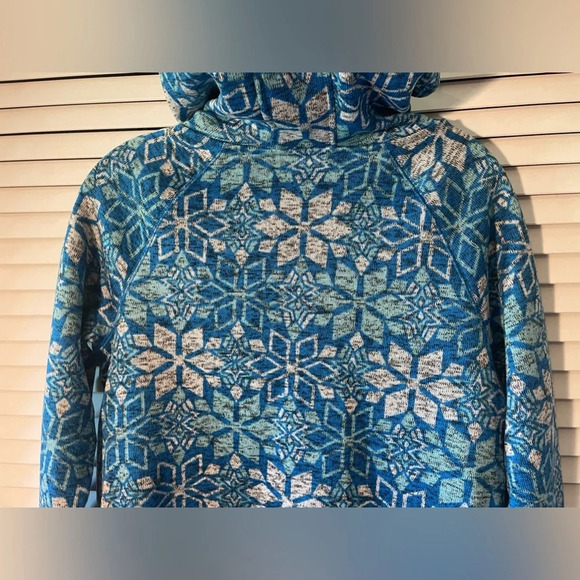 Talbots Snowflake Hooded Pullover Zipper Sweater Structures Pockets Size Small - Picture 9 of 14
